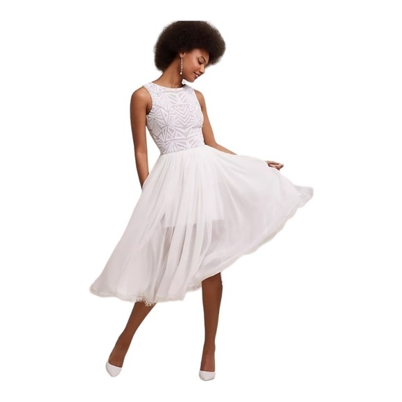 Dress the Population Dress Glitzy Formal Prom Wedding White Party, Size XS - Picture 1 of 15